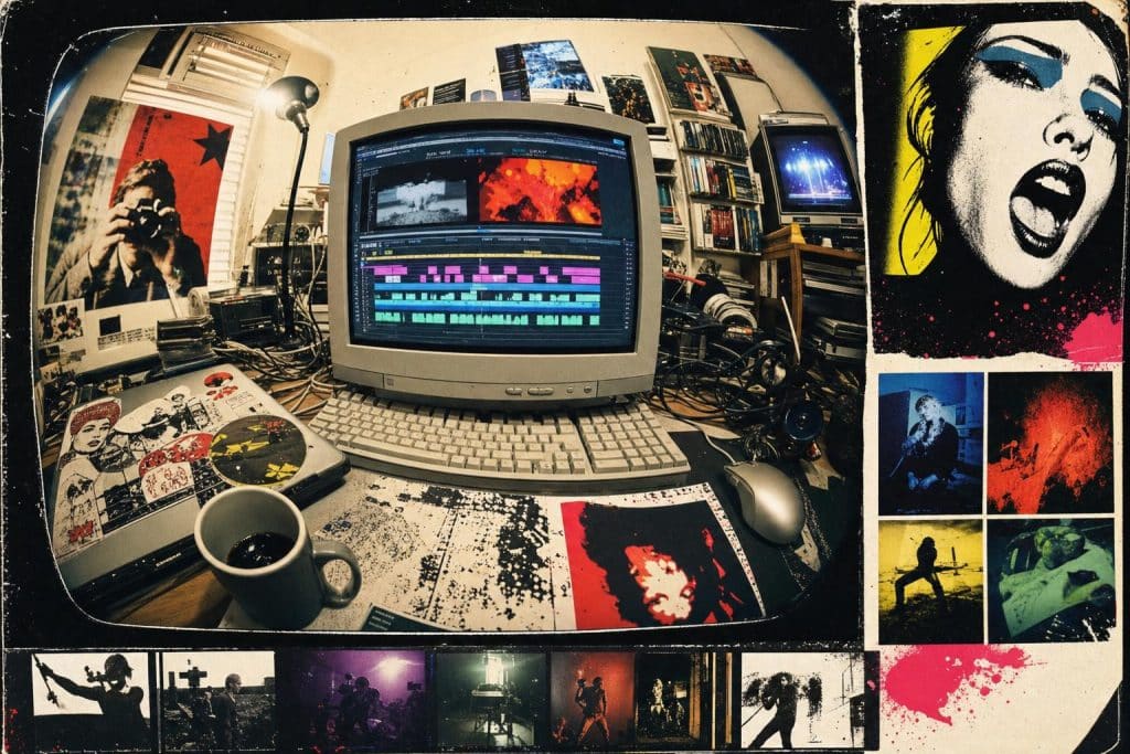 mejor software de edición de vídeo gratis en un escritorio retro de editor independiente