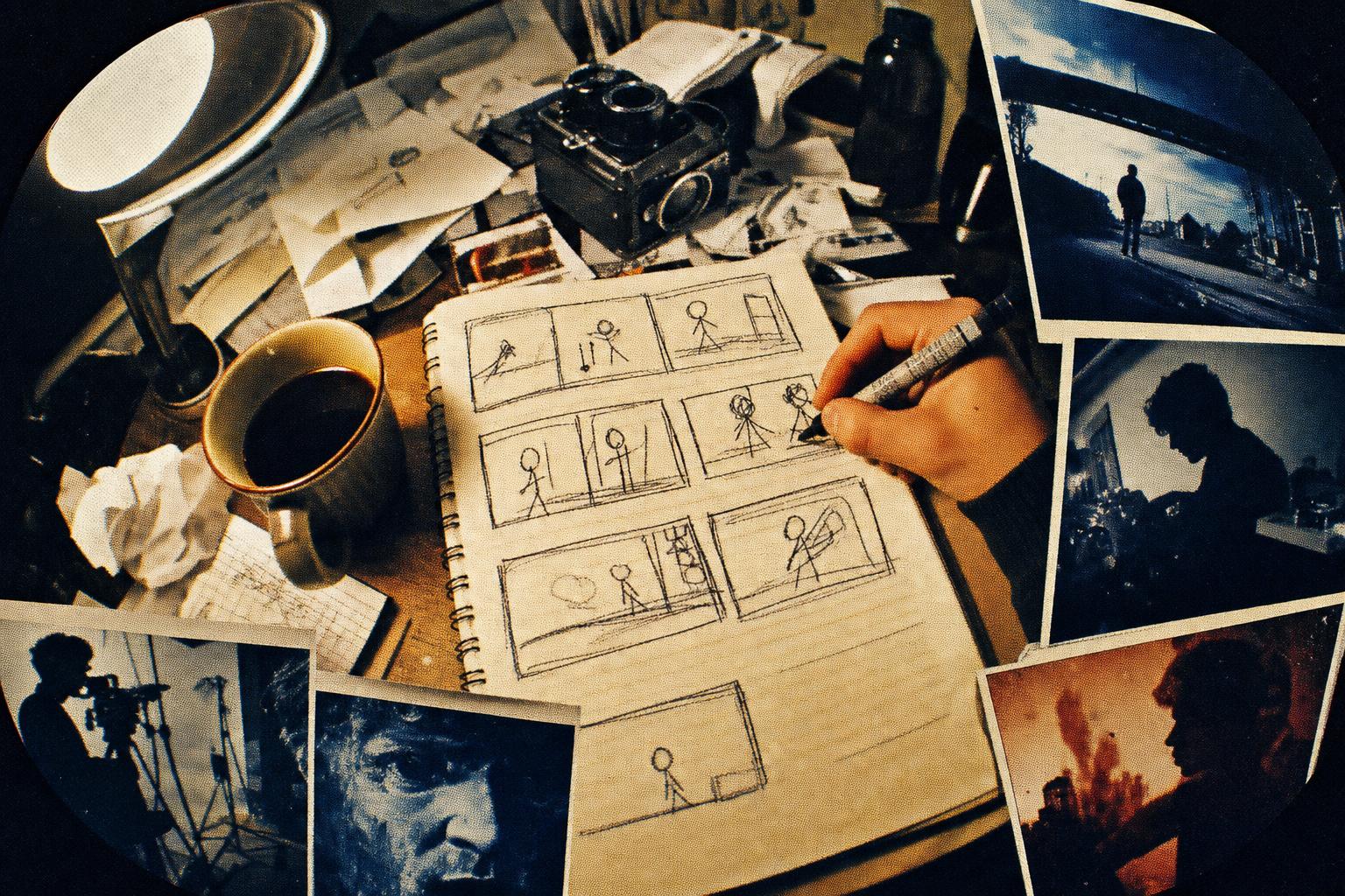 cómo hacer un storyboard paso a paso dibujado a mano en una libreta